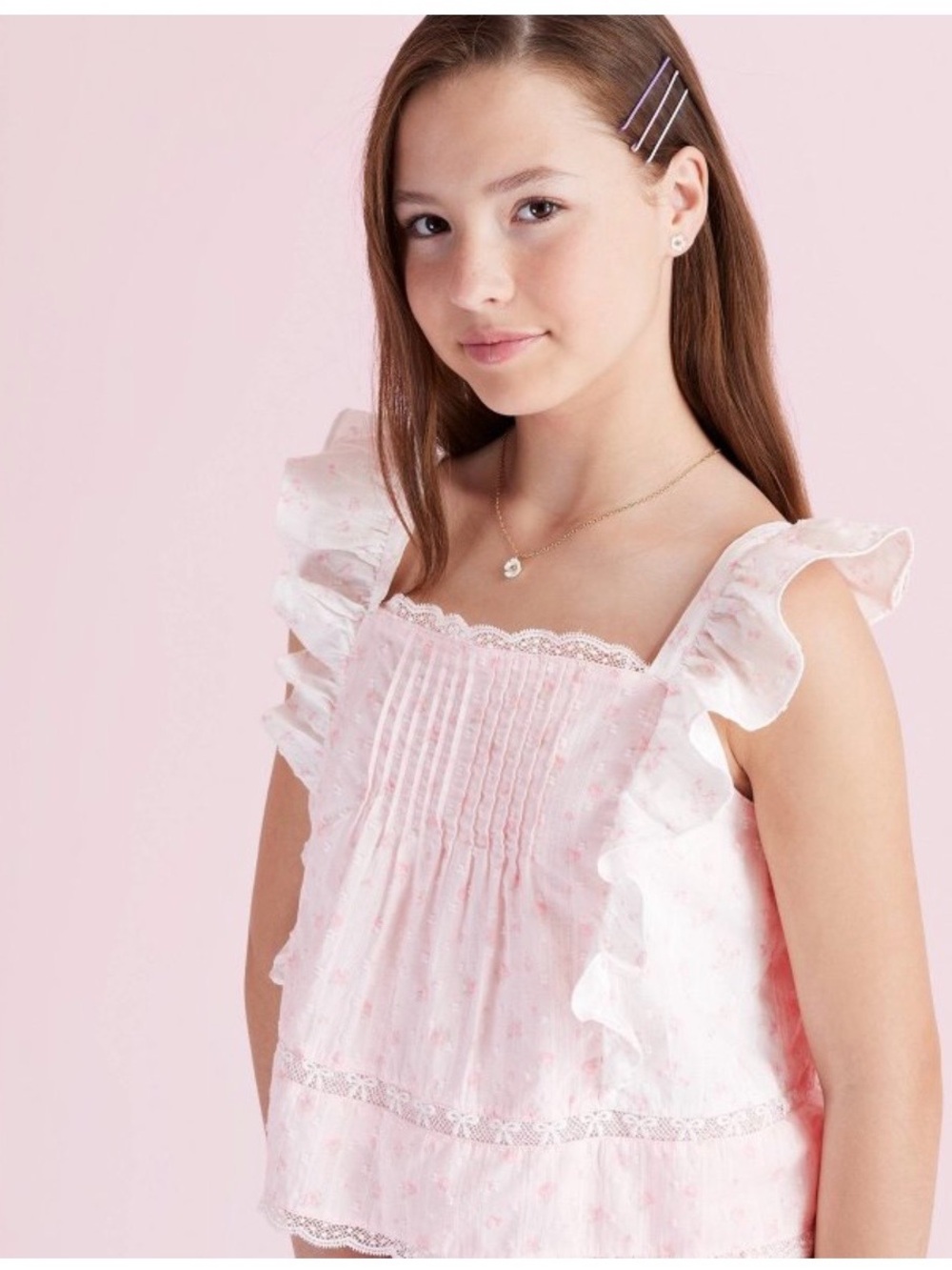 LoveShackFancy Light Pink Ruffle Tank Top - Picture 4 of 5